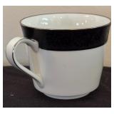 Beautiful Vintage China Set in White & Black by Noritake No 6883 "Sharon"