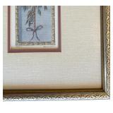 Framed Print From an Original Colored Engraving "Fruit Panel" by Artist Unknown