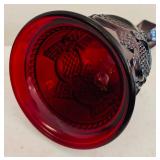 Vintage Avon1876 Cape Cod Ruby Glass including Wine Decanter, Footed Candy Dish and Bell
