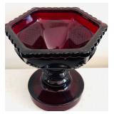Vintage Avon1876 Cape Cod Ruby Glass including Wine Decanter, Footed Candy Dish and Bell