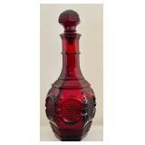 Vintage Avon1876 Cape Cod Ruby Glass including Wine Decanter, Footed Candy Dish and Bell