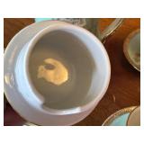 Antique Hand Painted Japanese Porcelain Chocolate Pot Set with 4 Cups and Saucers NYT