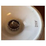 Antique Hand Painted Compote with Floral and Figure Motif