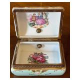 Hand Painted Antique Victorian Porcelain Silent Butler with Floral and Classical Motifs