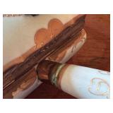 Hand Painted Antique Victorian Porcelain Silent Butler with Floral and Classical Motifs