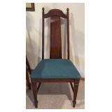 Round Wood Dining Table with 4 High-Back Chairs