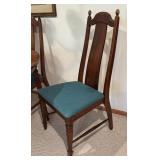 Round Wood Dining Table with 4 High-Back Chairs