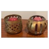 Vintage Brass Candle Holders, Candle Snuffer and Figurines