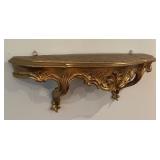 Gorgeous Homco Gold Hollywood Regency Style Wall Shelf