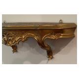 Gorgeous Homco Gold Hollywood Regency Style Wall Shelf