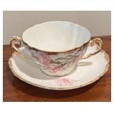 Four Vintage Teacups with Saucers by Vienna, Fan Crest, Royal Bavaria and More