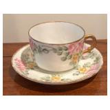 Four Vintage Teacups with Saucers by Vienna, Fan Crest, Royal Bavaria and More