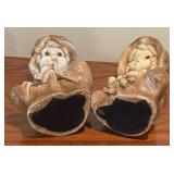 Vintage Ceramic Boy and Girl Decor
