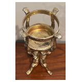 Vintage Lego of Japan Velvet Lined Violin Motif Trinket Box, Lidded Box, Candle Holder and Print