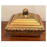 Vintage Lego of Japan Velvet Lined Violin Motif Trinket Box, Lidded Box, Candle Holder and Print