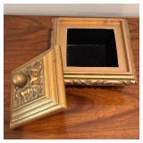 Vintage Lego of Japan Velvet Lined Violin Motif Trinket Box, Lidded Box, Candle Holder and Print