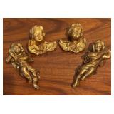 Vintage Gilded Angel Figurine Wall Hangings