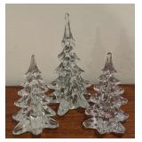 Trio of Stunning Crystal Christmas Trees