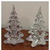 Trio of Stunning Crystal Christmas Trees