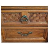 Vintage Dixie Spanish Style Queen Bed Frame and Nightstand