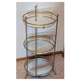 Vintage Tiered Gold Mirrored Accent Table