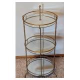 Vintage Tiered Gold Mirrored Accent Table