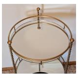 Vintage Tiered Gold Mirrored Accent Table