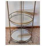 Vintage Tiered Gold Mirrored Accent Table