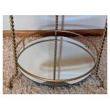 Vintage Tiered Gold Mirrored Accent Table