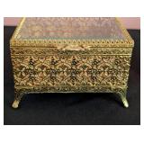 Pair of Vintage Gold Tone Filagree Jewelry Boxes
