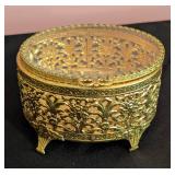 Pair of Vintage Gold Tone Filagree Jewelry Boxes