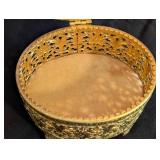 Pair of Vintage Gold Tone Filagree Jewelry Boxes