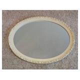 Vintage Cream Oval Wall Mirror