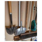 Assorted Long Handled Shovels and Yard Tools