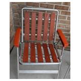 Pair of Vintage Wood Slat Folding Chairs