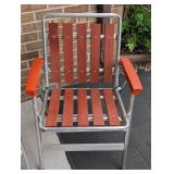 Pair of Vintage Wood Slat Folding Chairs