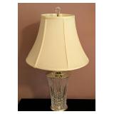 Vintage Crystal and Brass Table Lamp