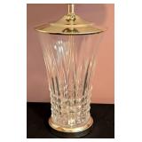 Vintage Crystal and Brass Table Lamp