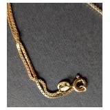 14k Yellow Gold Circle Diamond Pendant and Chain