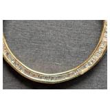 Delicate 10k Yellow Gold and Diamond Circle Necklace