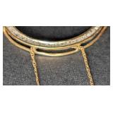 Delicate 10k Yellow Gold and Diamond Circle Necklace