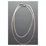 Pair of Sterling Silver Herringbone Chains