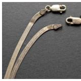 Pair of Sterling Silver Herringbone Chains