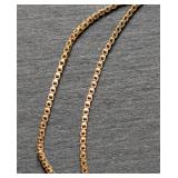 10k Yellow Gold Diamond Solitaire Pendant and Box Chain