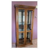 Oak and Glass Display Cabinet