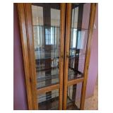 Oak and Glass Display Cabinet