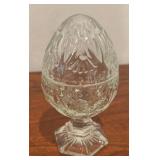 Crystal Decanter and Decorative Egg Figurine