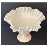 Westmoreland Paneled Grape Milk Glass Compote Dish