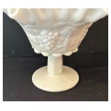 Westmoreland Paneled Grape Milk Glass Compote Dish