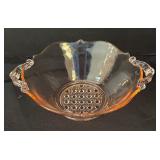 Pink Depression Glass Platters, Bowl and Trivet